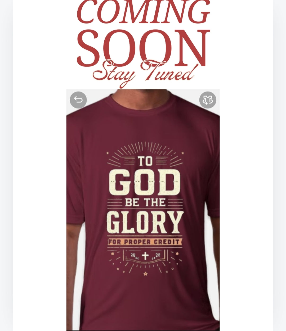 Glory I (TShirt) “First Fruits Collection - God First: Glory I” (First product release)